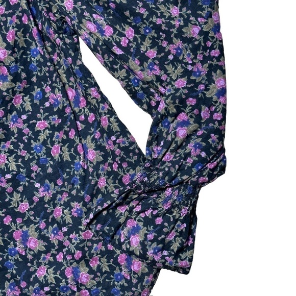 Free People Long Sleeve Button Up Floral Cotten Blouse | U.S. Woman’s XSmall - Picture 3 of 8